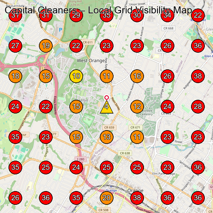 Capital Cleaners GeoGrid visibility map for House Cleaning Service in None